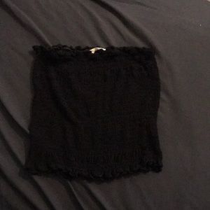 Black ruffled tube top